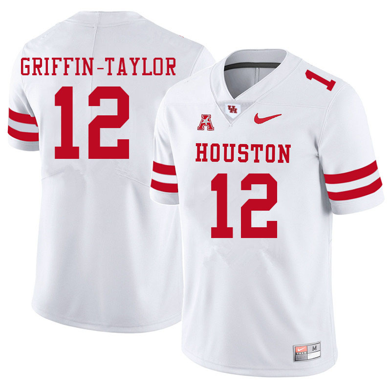 Men #12 Demarcus Griffin-Taylor Houston Cougars College Football Jerseys Sale-White